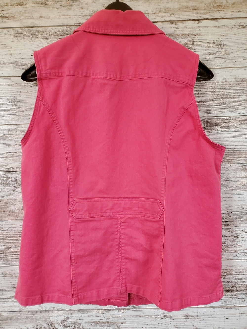 Christopher & Banks Hot Pink Denim Utility Vest - Picture 3 of 8